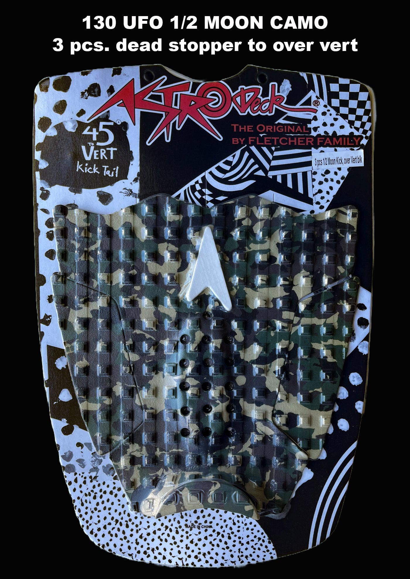 Astrodeck Surf Traction Pad - Camo 130 UFO 3pcs. Dead Stopper to over vert