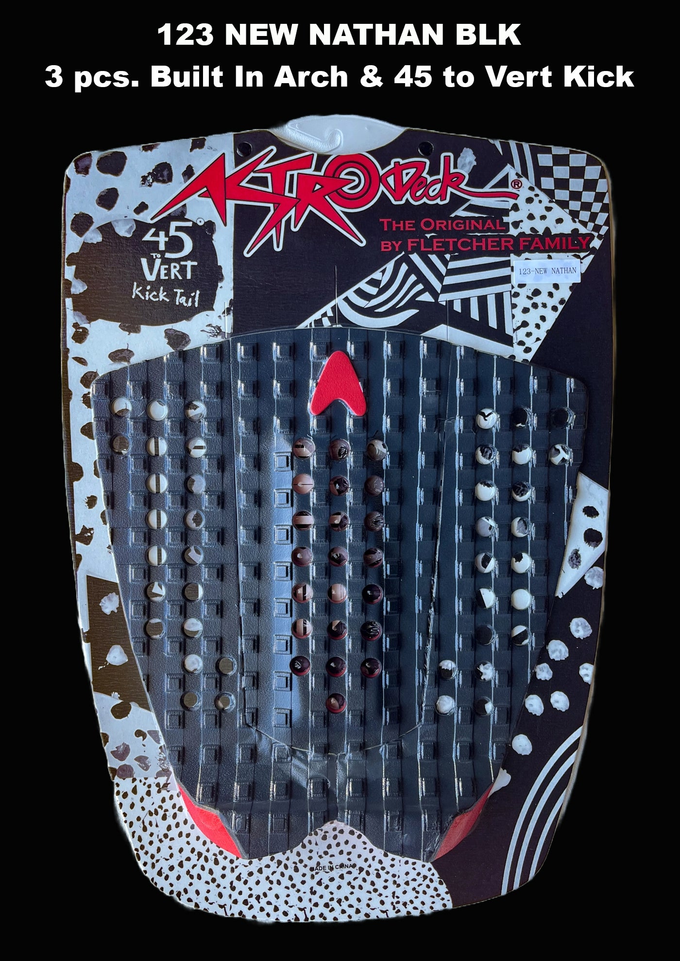 Astrodeck Surf Traction Pad 123-MGBLK NEW NATHAN-BLK